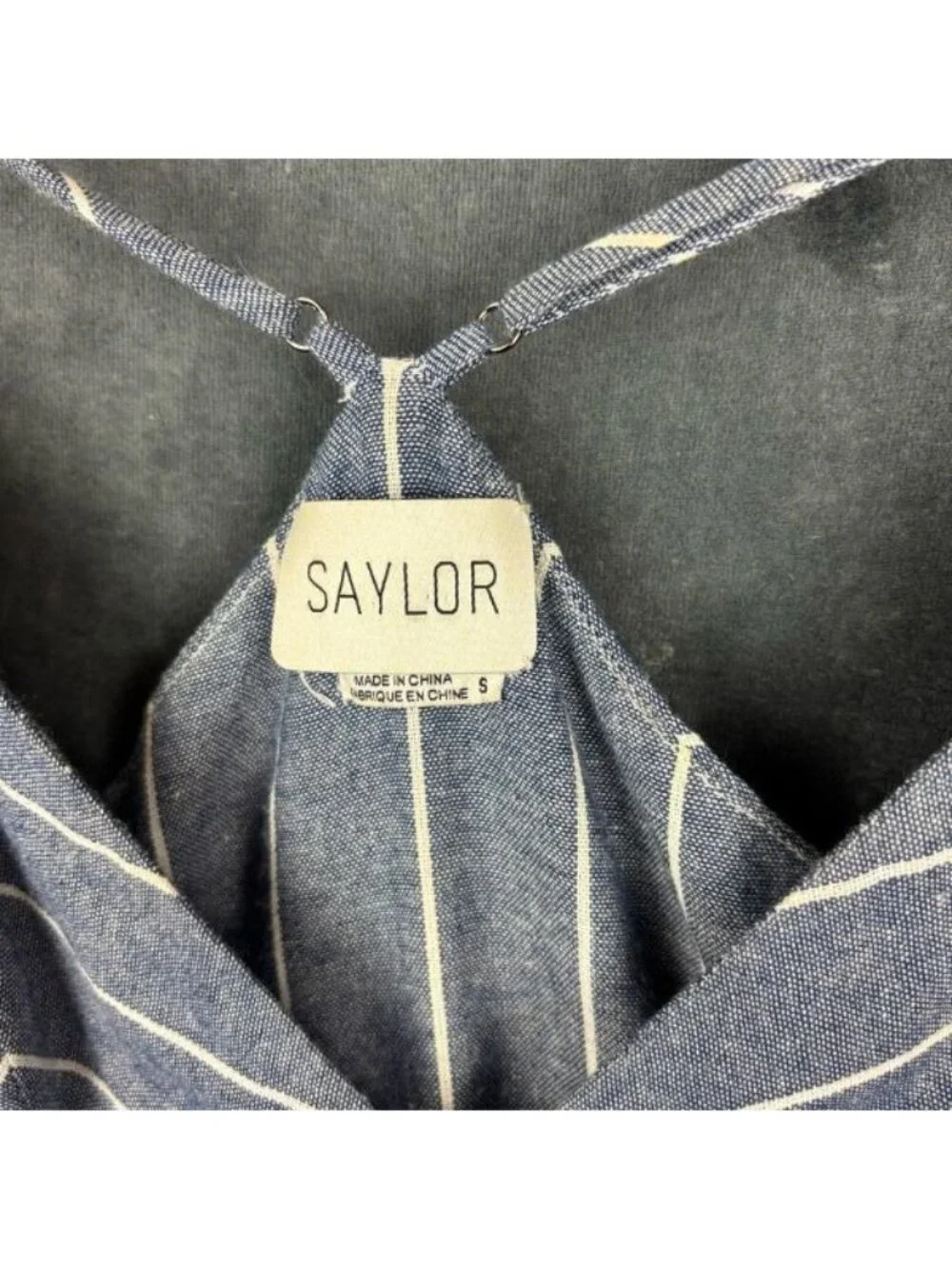SAYLOR Blue, White Midi Sundress w/midriff cutout detail sz S - Picture 5 of 8